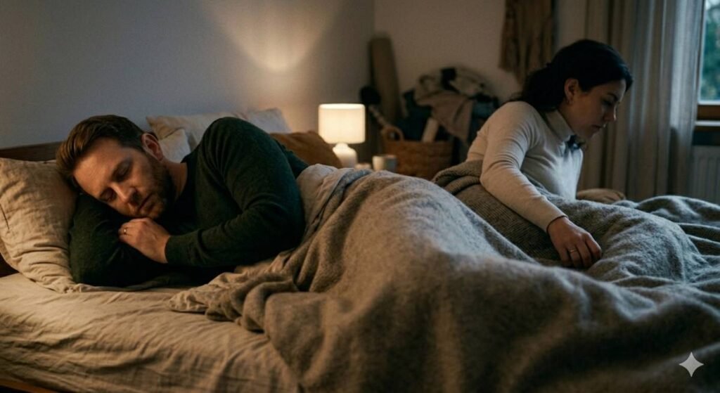 Partneri distanca u spavacoj sobi